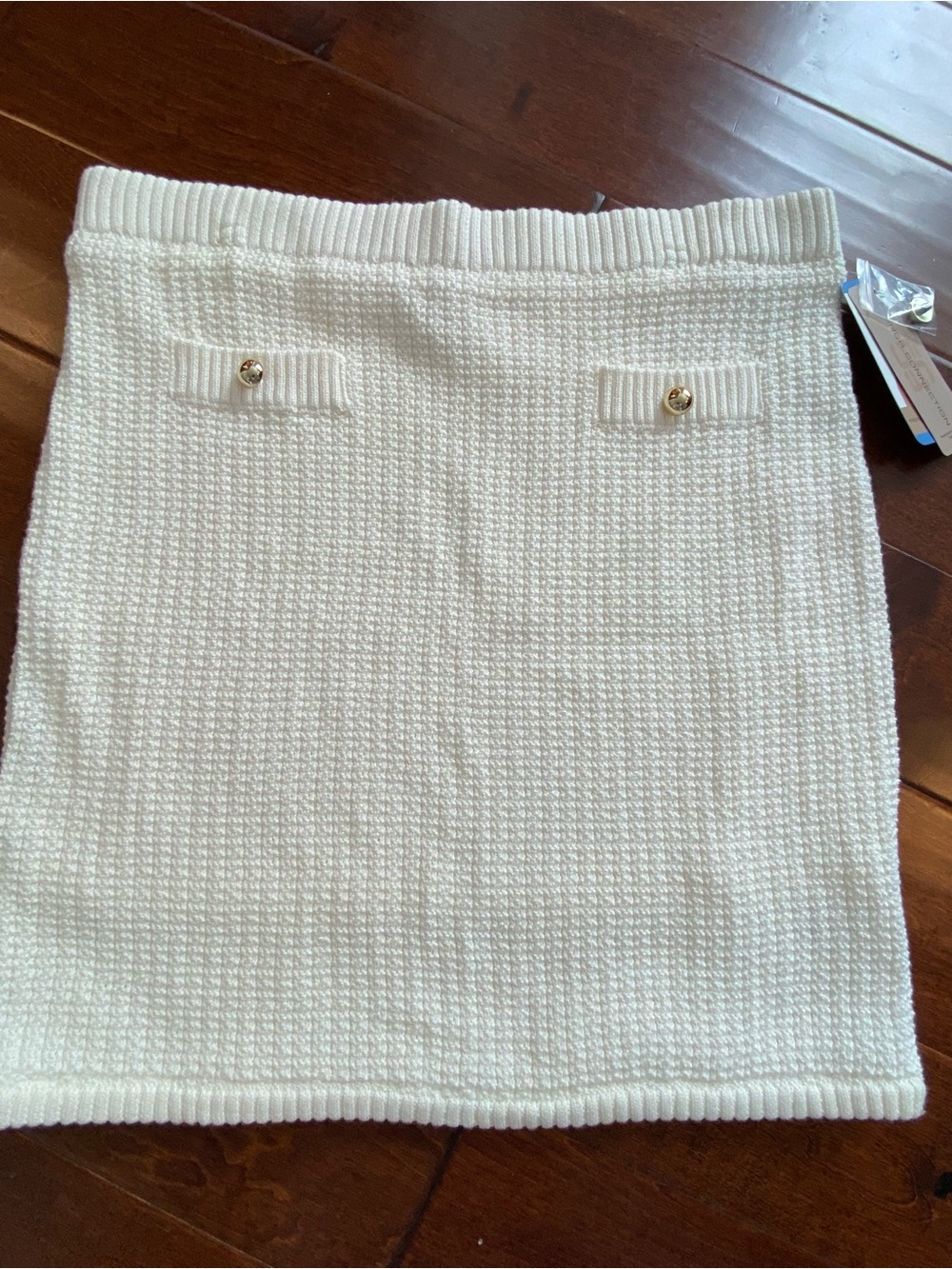 French Connection NWT Lined Cream Knit Mini Skirt - Large